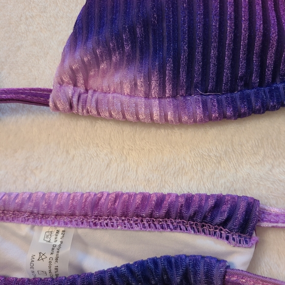 Sexy velvety textured string bikini - Picture 3 of 3